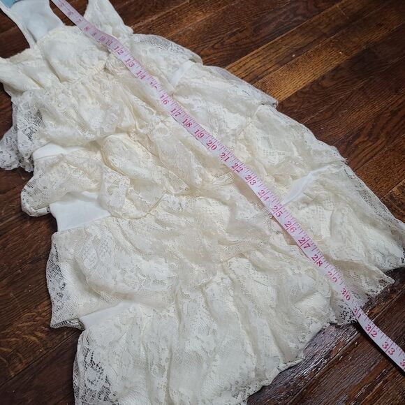 Vintage Judith March Cream Ruffled Lace Boho Tank Top - Picture 10 of 10